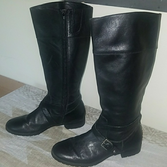 Ralph Lauren Sahara Black Leather Tall Boot - Picture 2 of 6
